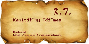 Kapitány Tímea névjegykártya