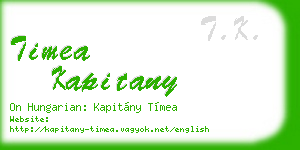 timea kapitany business card