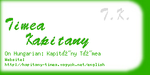 timea kapitany business card